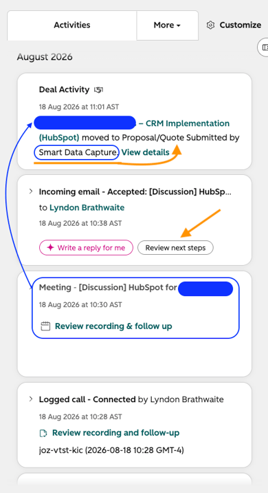 Deal Stage [Example] Change from Smart Data Capture Setting - Engagent