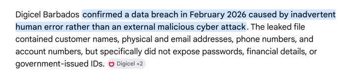 Digicel 2026 Data Breach