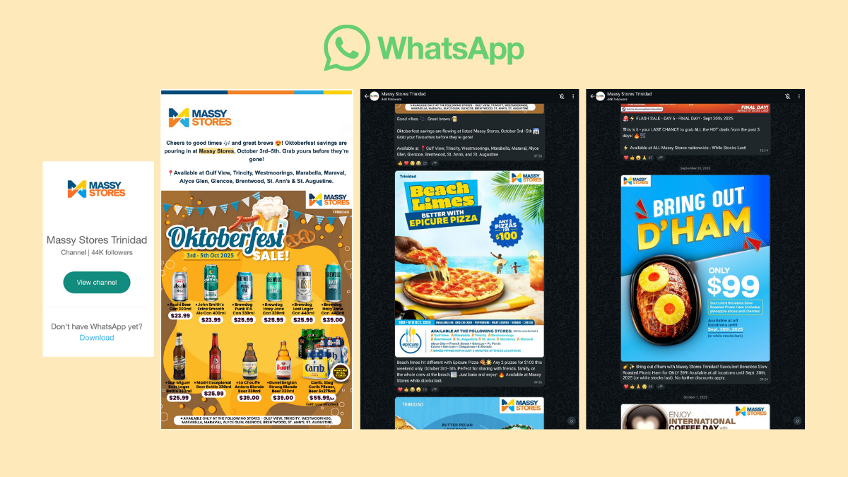 Example - Massy Stores WhatsApp Updates