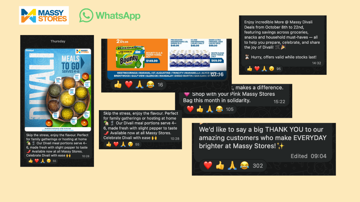 Example 2 - Massy Stores WhatsApp Updates