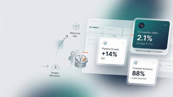 Sales performance metrics dashboard showing conversion rate, pipeline growth, customer retention, meeting booking, and forecast accuracy improvements