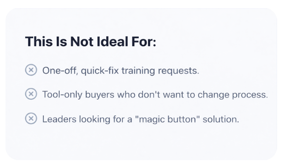 Services page_Who we are not for