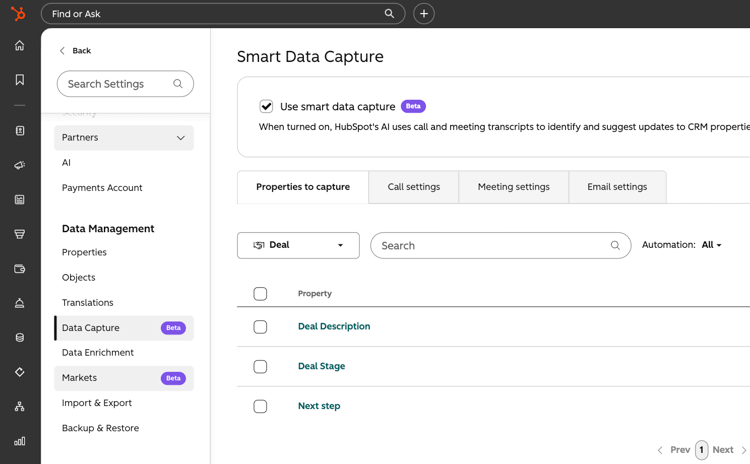Smart Data Capture Settings Page - engagant- Lyndon Brathwaite